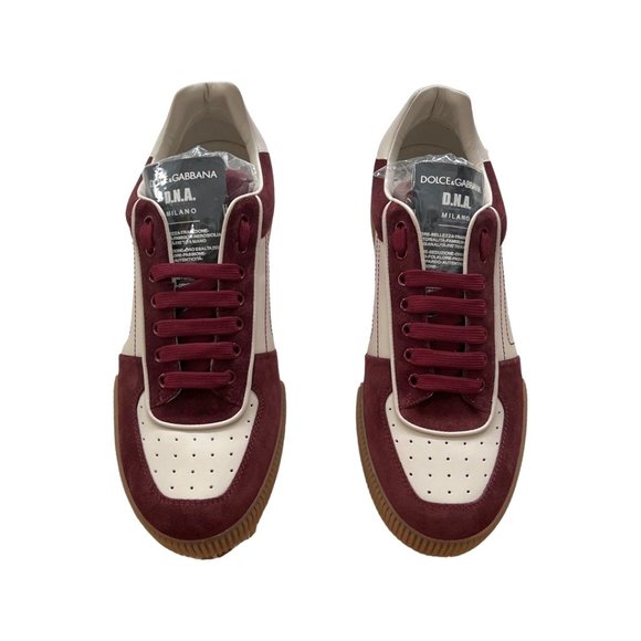 Dolce & Gabbana Other - Dolce & Gabbana burgundy beige suede leather men sneakers size 11